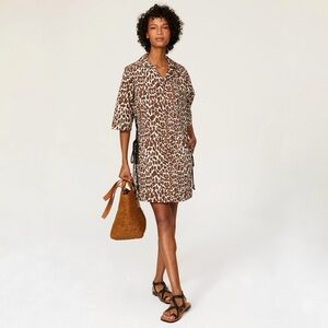Tory Burch Leopard Poplin Shirtdress